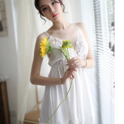 Váy ngủ sexy phi lụa 2 dây đơn giản sang trọng