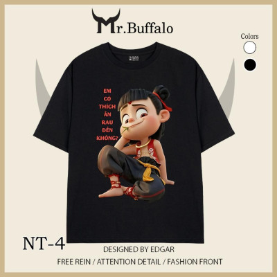 Áo Thun Mr.Buffalo Na tra "cơm nước gì chưa người đẹp" Tshirt Cotton 100% Unisex Form Oversize Local Brand NT1-4