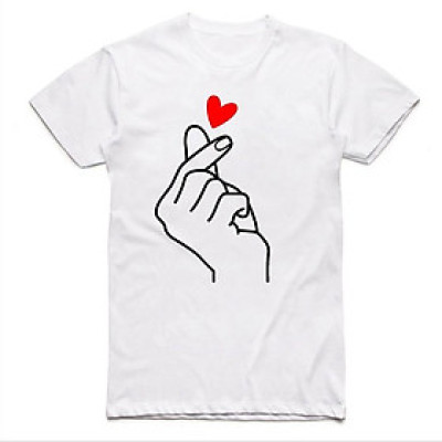 Áo Thun Cặp Đôi so Cute In Họa Tiết thả tim xinh xắn chất thun đẹp