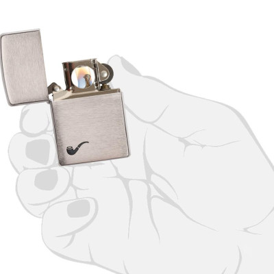 Bật Lửa Zippo Pipe Brushed Chrome 200PL