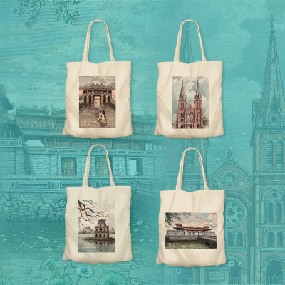 Túi canvas danh thắng Việt Nam (Tùy chọn)