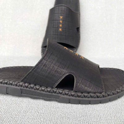 Dép nam quai ngang đế kếp 2cm may viền Trường Hải 2 màu nâu, đen DC140