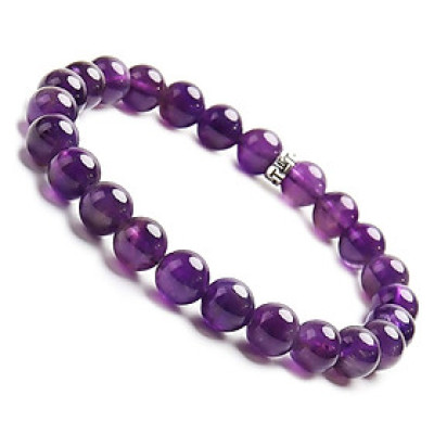 Vòng tay phong thủy đá thạch anh tím thiên nhiên mix Charm may mắn cho Nữ công sở làm trang sức