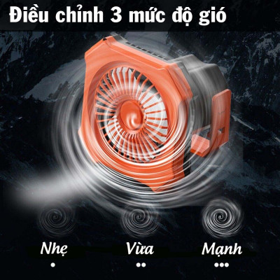 Quạt mini tích điện treo lều tích hợp sạc điện thoại gấp gọn cắm trại, camping, dã ngoại, du lịch, picnic ngoài trời pin 10.000mAh Legaxi