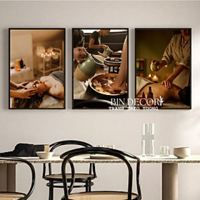 (ẢNH THẬT) Tranh treo tường spa gội đầu dưỡng sinh 3 trang trí decor tiệm thư giãn