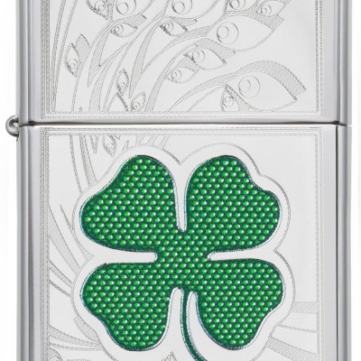 Bật lửa Zippo Clover High Polish Chrome Design 24699