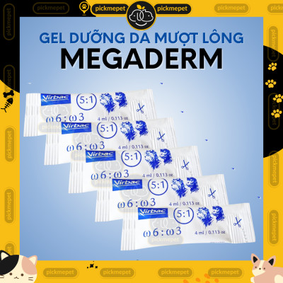 [ CHÍNH HÃNG ] Megaderm Virbac hộp 28 gói - Gel giúp dưỡng đẹp da, mượt lông chó mèo