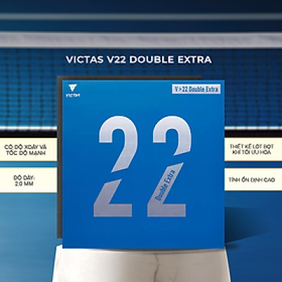 Mặt Vợt Bóng Bàn Victas V22 Double Extra Đỏ - Tốc Độ Tối Ưu, Độ Xoáy Mạnh Mẽ, Hiệu Suất Đỉnh Cao