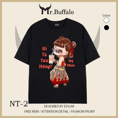 Áo Thun Mr.Buffalo Na tra "cơm nước gì chưa người đẹp" Tshirt Cotton 100% Unisex Form Oversize Local Brand NT1-4