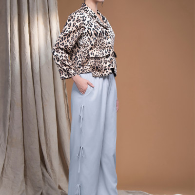 Áo sơ mi danton beo lụa cát túi hộp LM112427 [BST Da Beo]