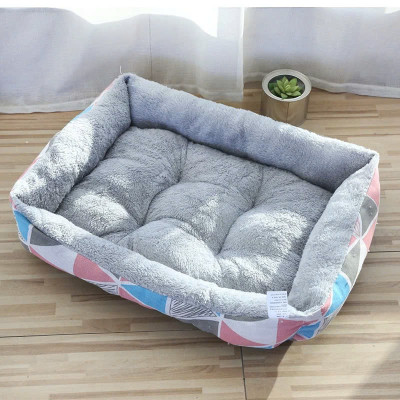 Nệm bông lông cho chó mèo (Size 42x31cm phù hợp cho các bé) Nệm Hai Lớp Cao Cấp (Màu Ngẫu Nhiên) Đệm Vải Bền ấm lót lông chữ nhật cho Các Loại thú cưng chống xê dịch có thể dùng với thảm mùa hè Leash 016