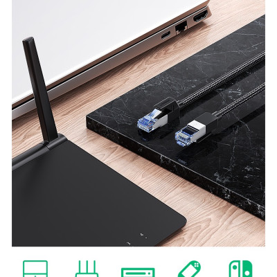 Cáp mạng Cat8 đúc sẵn bọc dù dài 10M Ugreen 30795 hàng chính hãng