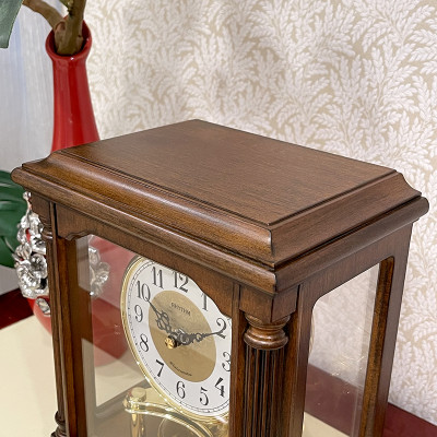 Đồng hồ để bàn Nhật Bản Rhythm CRH176NR06, Kt 23.5 x 28.0 x 15.0cm, 2.5kg Vỏ gỗ. Dùng Pin.