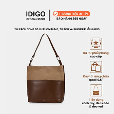 Túi đựng tài liệu A5 IDIGO FB2 - 5060, túi xách nữ công sở phom đứng phối nhung mềm mại