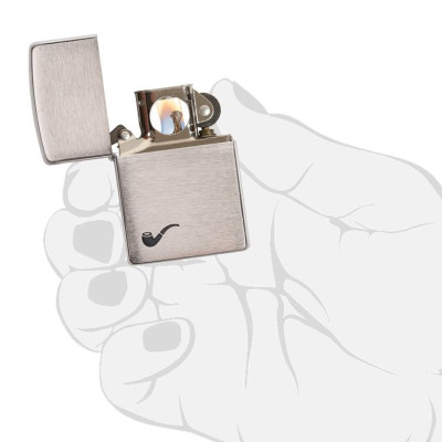 Bật Lửa Zippo Brushed Chrome Pipe