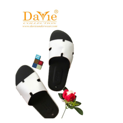 Dép Nam Quai Ngang Thương Hiệu Davie Dvsd02 Chất Liệu Da, Đế Cao Su Bền Đẹp Khả Năng Chống Trơn Tốt