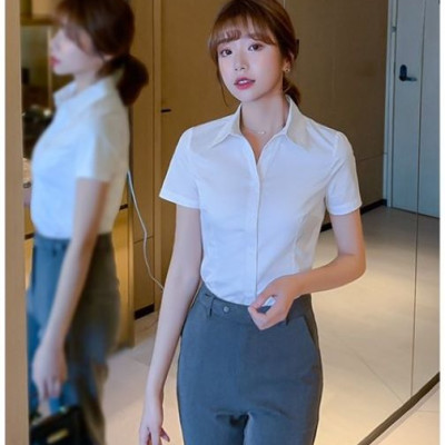 Áo sơ mi công sở Haint Boutique, Áo sơ mi trắng nữ ngắn tay mẫu cơ bản