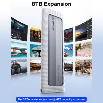 Hộp ổ cứng SSD ORICO TypeC M.2 Dual NVME+SATA ( NGFF ) AXM2S-G2-V1-GY-BP - Hàng Chính Hãng