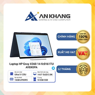 Laptop HP Envy X360 14-fc0161TU (Core Ultra 5-125U| 16GB RAM| 512GB SSD| Intel Graphics| 14"2.8K| Blue) - Hàng Chính Hãng