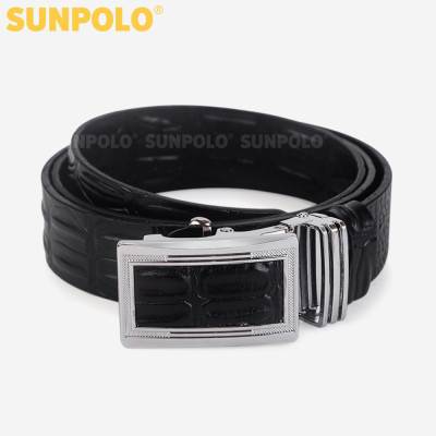 Thắt Lưng, Dây Nịt Nam Da Bò SUNPOLO Khóa cài tự động BSAL02 (Đen)