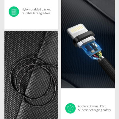 Ugreen UG60154US291TK 0.25M màu đen cáp MFI USB 2.0 A ra Lightning đầu bọc nhôm mạ nickel chống nhiễu 25cm - HÀNG CHÍNH HÃNG