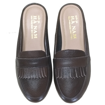 Sục Nữ Đế Xuồng HA NAM Da Bò Thật Đế Cao Su 5cm DNU2184