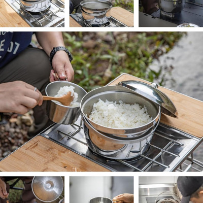 Nồi nấu súp thép không gỉ 3 lớp Campingmoon CC-21 (3 lít)