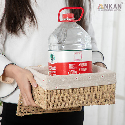 Giỏ Đựng Mỹ Phẩm Có Nắp ANKAN Dùng Để Bàn, Đựng Đồ Mini, Sắp Xếp Đồ Đạc Gọn Gàng, Ngăn Nắp