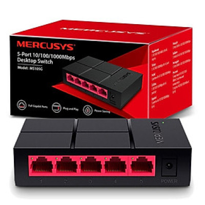 Bộ chia mạng lan 5 8 cổng Mercusys MS105G MS108G switch 5 port 8 port gigabit 10/100/1000 Mbps - Hàng chính hãng