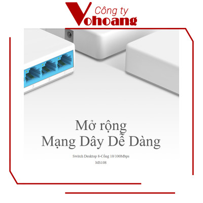 Bộ chia mạng 5/ 8 cổng switch 5/ 8 port 10/100Mbps chia tín hiệu lan Mercusys MS105 MS108 - Hàng chính hãng
