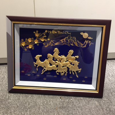  Bức Tranh Mã Đáo Thành Công Dát Vàng 24K 