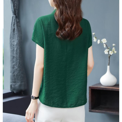 Áo sơ mi nữ form rộng tay ngắn, chất liệu Đũi tơ mềm mát, áo kiểu nữ, form trẻ trung, năng động, T73