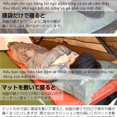 Lysin - đệm nằm dã ngoại (rộng 70cm dày 8cm, chất liệu polyetylen) tự bơm hơi thoảng mái chống thấm nước cắm trại ngoài trời, picnic, du lịch camping có thể liên kết với nhau