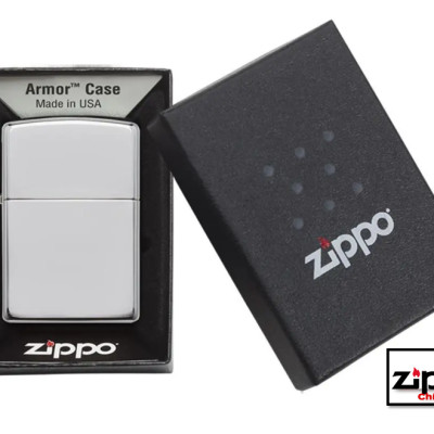 Bật lửa Zippo Armor 167 BÓNG TRẮNG VỎ DÀY-High Polish Chrome SKU- Chính hãng 100%