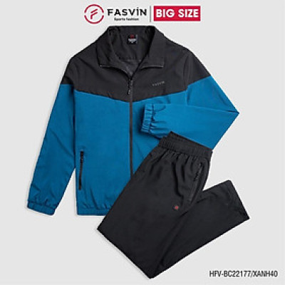 Bộ quần áo gió nam Bigsize FASVIN BC22177.HN vải thể thao cao cấp 02 lớp lót lưới hàng chính hãng