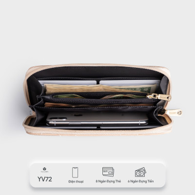 Ví Yuumy (  Thời trang nữ kiểu cầm tay dáng dài - Ví da Seasand YV72 )