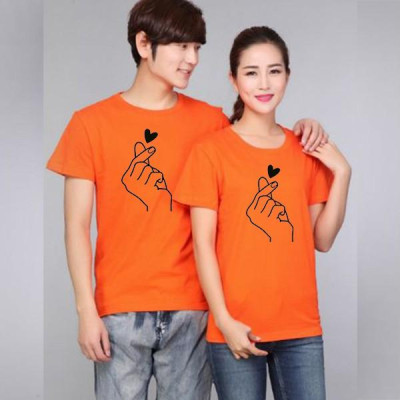 Áo Thun Cặp Đôi so Cute In Họa Tiết thả tim xinh xắn chất thun đẹp