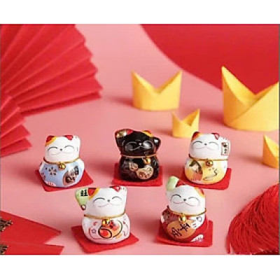 BỘ TƯỢNG 5 MÈO THẦN TÀI - CỰC KỲ MAY MẮN - 5 MÈO MANEKI NEKO
