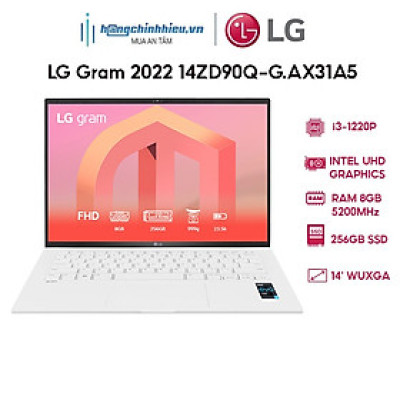 (Hàng không quà tặng) Laptop LG Gram 2022 14ZD90Q-G.AX31A5-D (i3-1220P | 8GB | 256GB | Intel UHD Graphics | 14