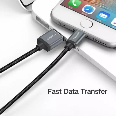 Ugreen UG40985US199TK 1M màu Đen Cáp Lightning sạc + truyền dữ liệu cho iPhone - HÀNG CHÍNH HÃNG