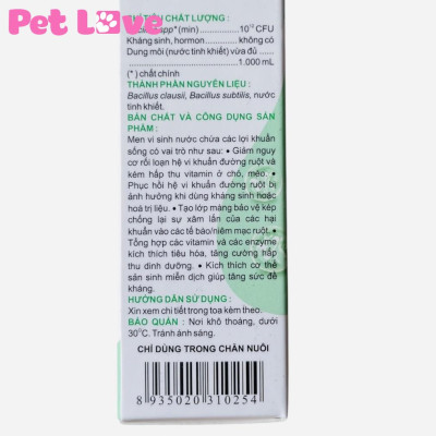 Men vi sinh hỗ trợ tiêu hóa cho chó mèo Vemedim Probi 28