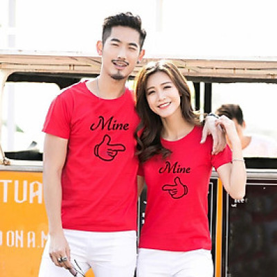 Áo Thun Cặp Đôi so Cute In Họa Tiết Tình Yêu xinh xắn chất thun đẹp