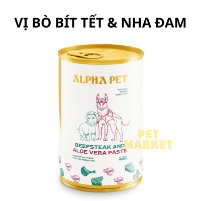 PATE ALPHA PET CHO CHÓ MÈO TỪ 1 THÁNG TUỔI LON 400GRAM