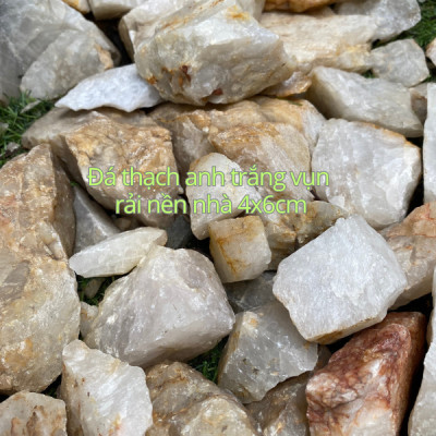 1kg đá thạch anh trắng vụn 4x6cm NHASAN rải nền, trấn trạch