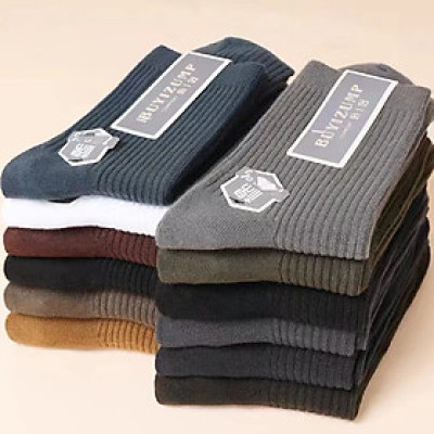 Combo 5 đôi Tất nam gân cao cổ khử mùi kháng khuẩn chống hôi chân