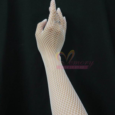 Găng tay lưới dài màu trắng cho Cô dâu và Dạ hội, đi tiệc, sự kiện, lễ hội, chụp ảnh MS: 44625