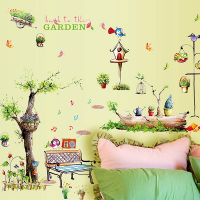 Decal dán tường vườn âm nhạc