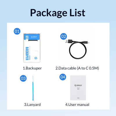 Hộp Ổ Cứng Orico BA2110-CR  Backuper 2.5" SSD/HDD SATA 3 USB 3.0 - Hàng Chính Hãng