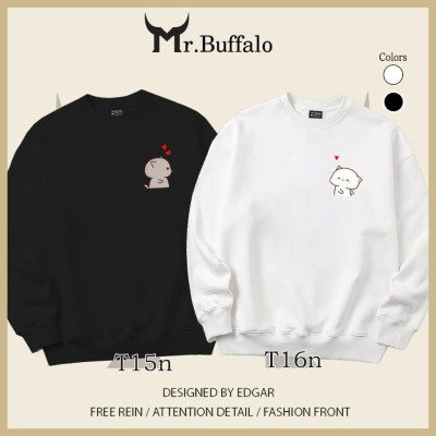Áo Sweater cặp đôi Mèo mochi T15T16 dễ thương Mr.Buffalo