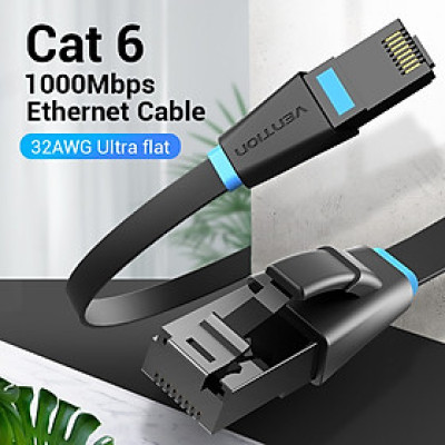 Dây cáp mạng Cat6 UTP Vention, dạng dẹt - độ dài 1m-15m dùng cho máy tính, laptop - Hàng chính hãng